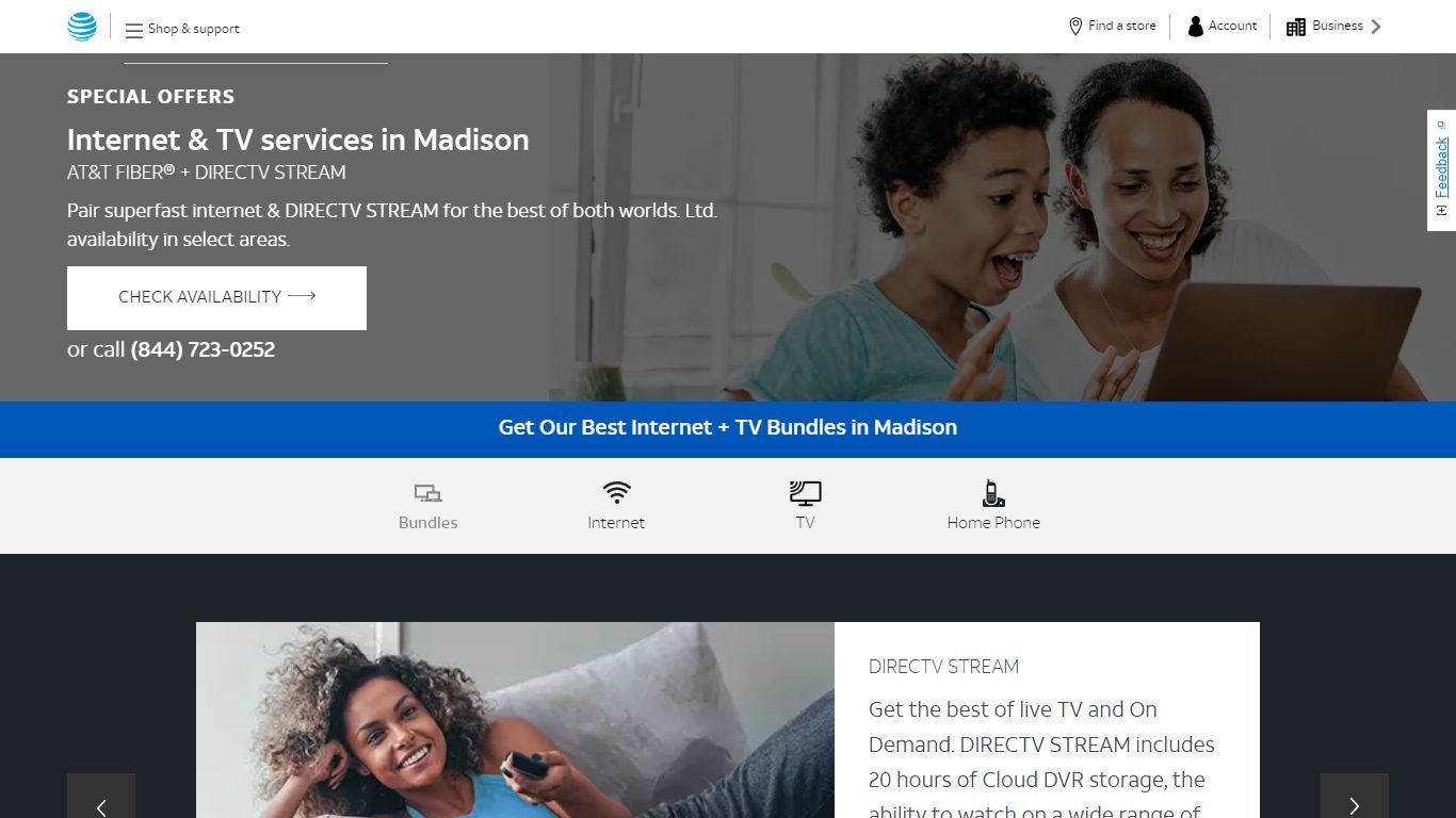 AT&T Internet + DIRECTV STREAM in Madison | AT&T Bundles