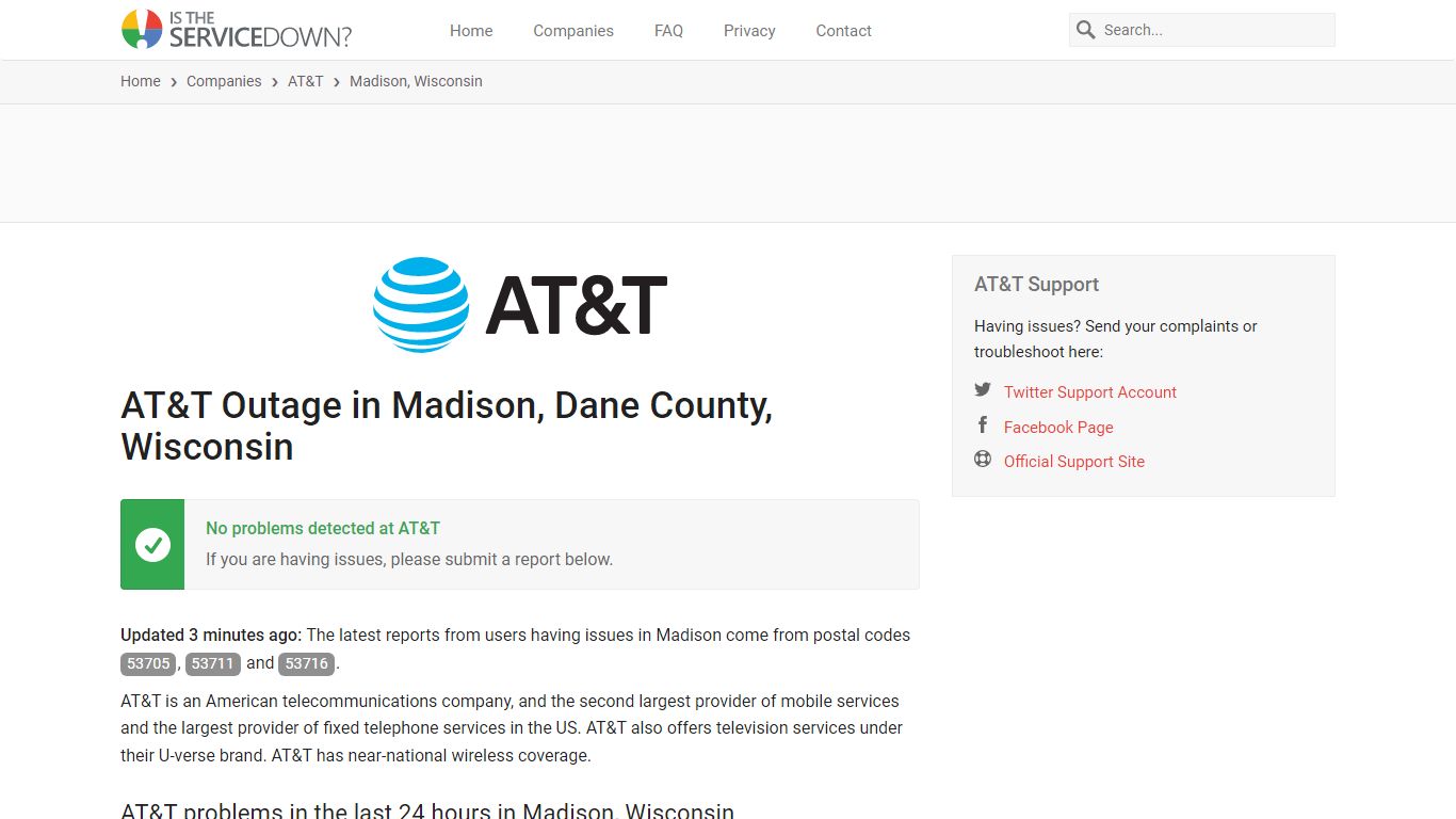 AT&T Outage in Madison, Wisconsin: Current Problems and Outages